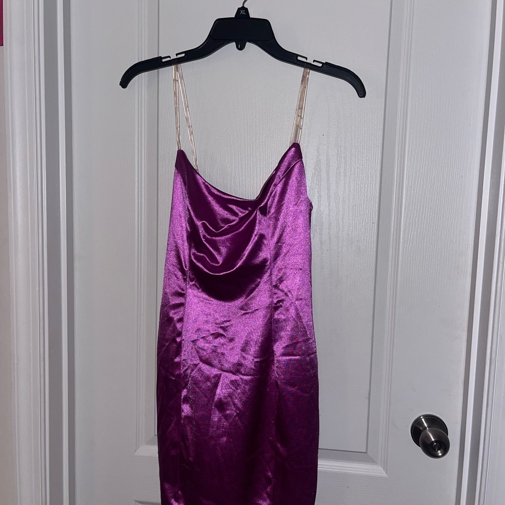 Satin Purple Slip Dress